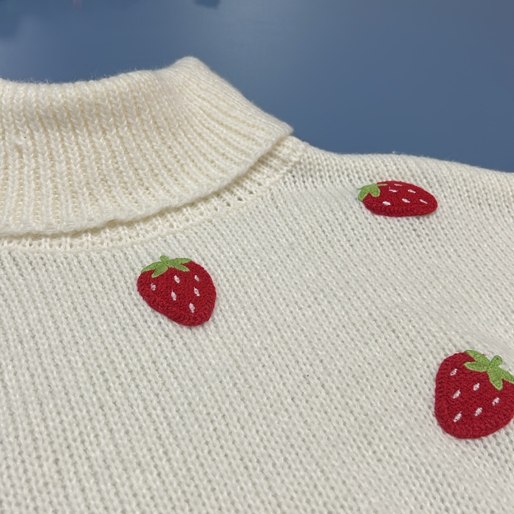 Romwe Kawaii Strawberry Sweater Size L View 3